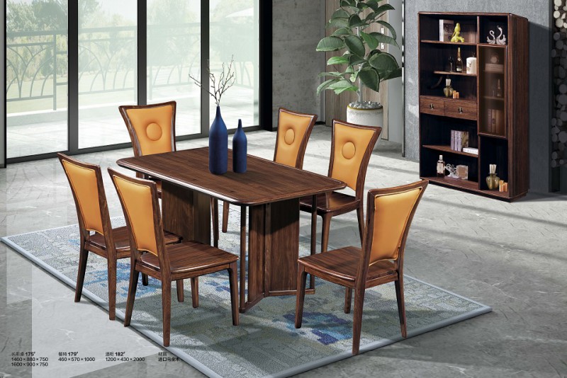 烏金木長形桌175#、餐椅179#