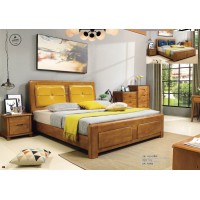 世華北歐家具：大床8003#（杏黃皮）