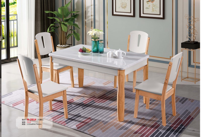 餐臺H-291#（大理石）、餐椅591#