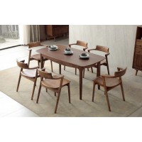 緣之林北歐白蠟?zāi)炯揖撸洪L餐桌Z801#、餐椅（大牛頭）Y803#