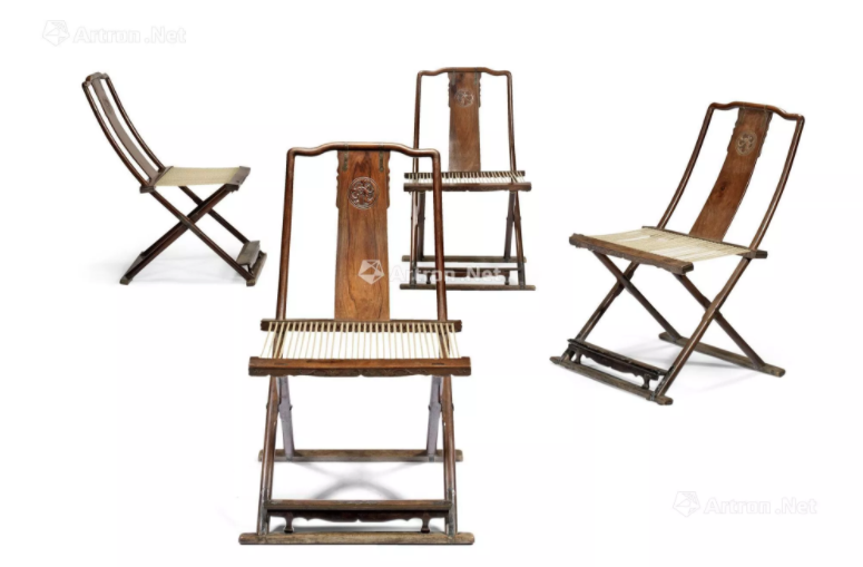 十六 十七世紀 黃花梨團龍紋交椅 四張成堂