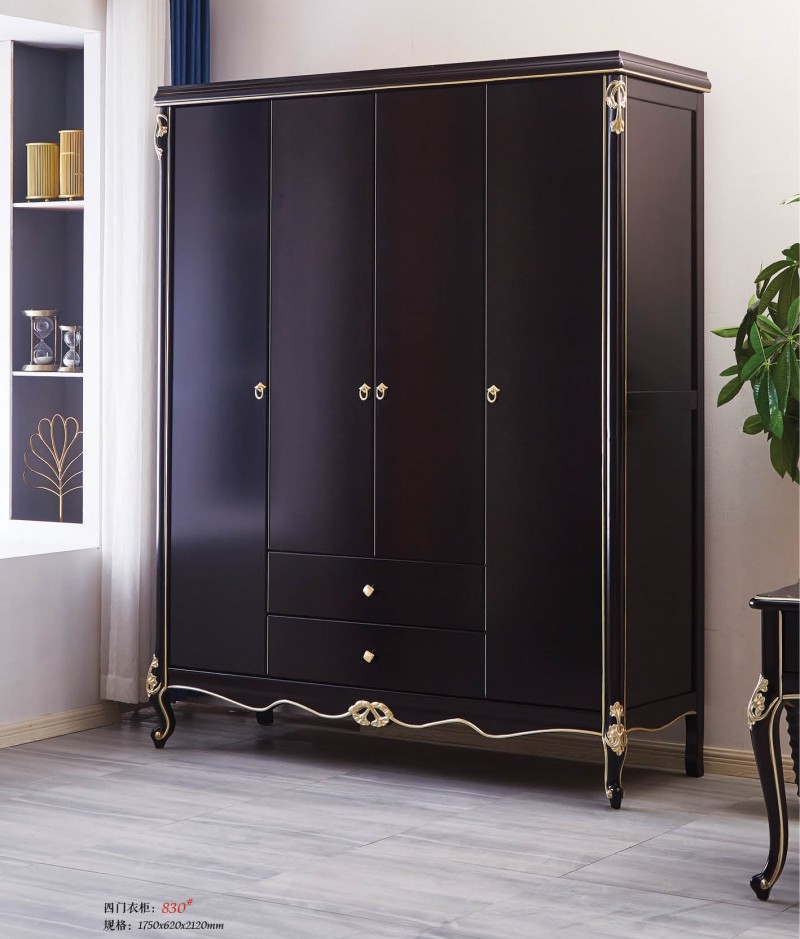 輕奢黑檀色系列四門衣柜830#