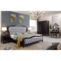 華夏國康輕奢黑檀色系列大床805#