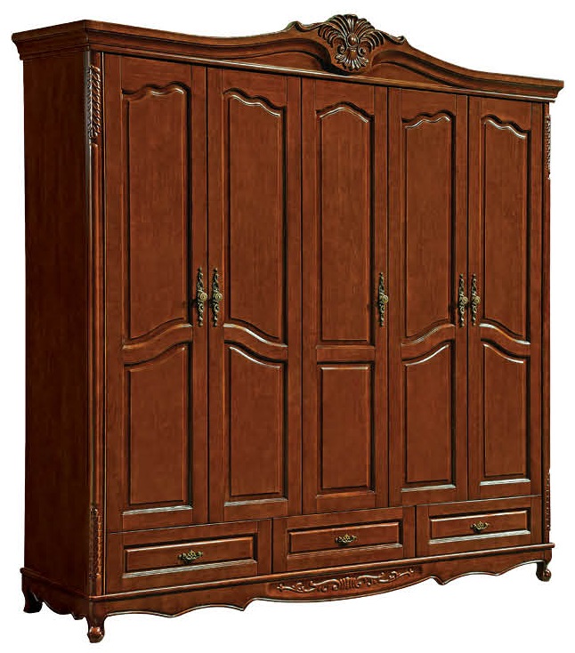 復古胡桃色系列五門衣柜816#