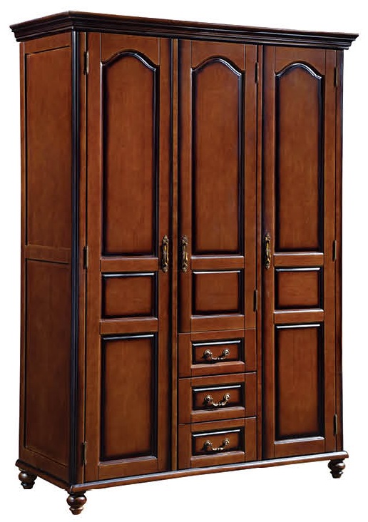 復(fù)古胡桃色系列三門衣柜819#
