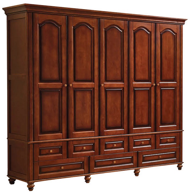 復古胡桃色系列五門衣柜826#