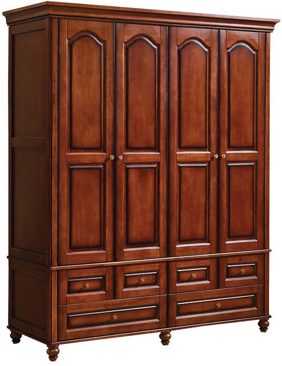 復(fù)古胡桃色系列四門衣柜826#