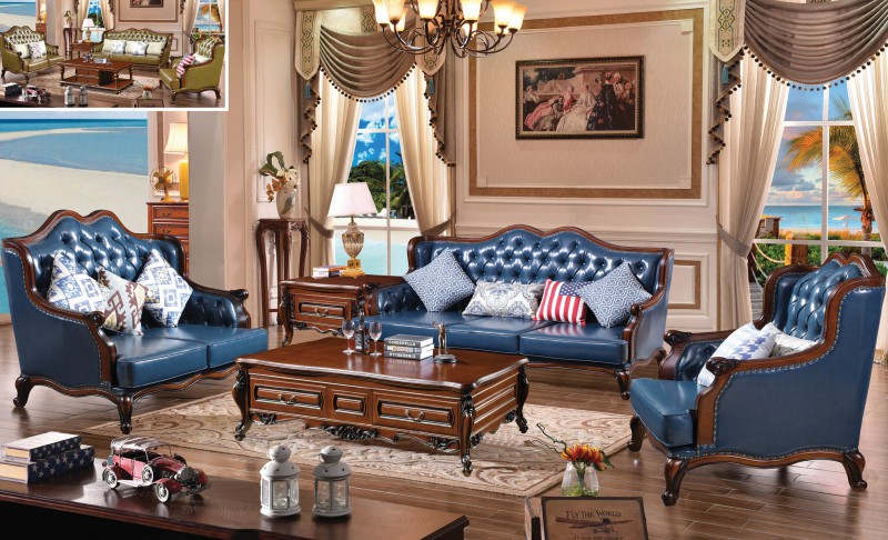 復古胡桃色系列1+2+3沙發(fā)GK18#