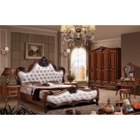 華夏國康美式復古胡桃色系列大床933#