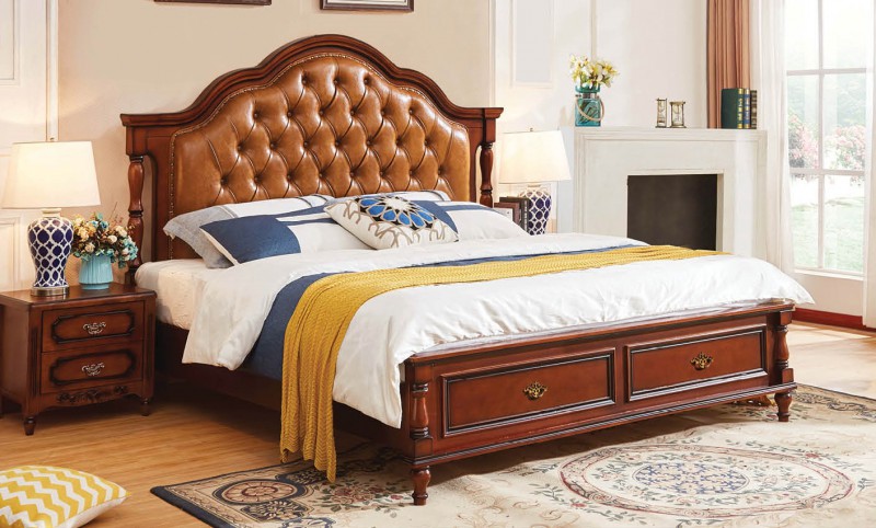 復古胡桃色系列大床666#