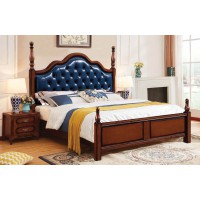 華夏國康美式復古胡桃色系列大床668#軟包