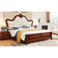 華夏國康美式復古胡桃色系列大床628#