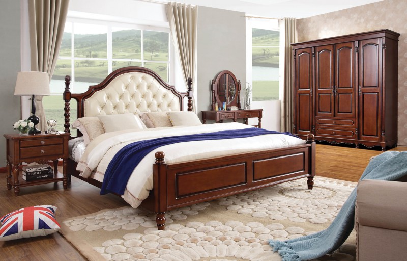 復(fù)古胡桃色系列大床621#