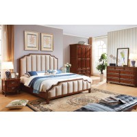 華夏國康美式復古胡桃色系列大床203#