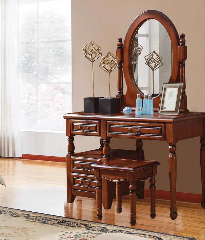 復(fù)古胡桃色系列妝臺(tái)980#