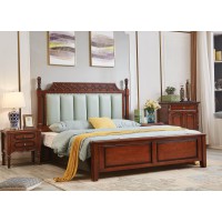 華夏國康美式復古胡桃色系列大床206#