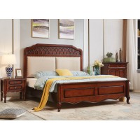 華夏國康美式復古胡桃色系列大床231#
