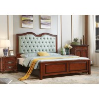 華夏國康美式復古胡桃色系列大床208#