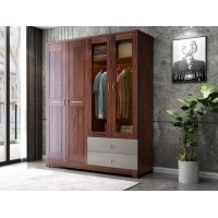 阿姆雷特現(xiàn)代輕奢胡桃木四門(mén)衣柜A819