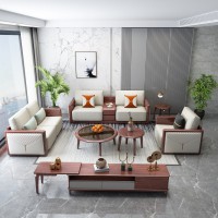 阿姆雷特現代輕奢胡桃木1+2+3沙發A808