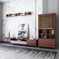 阿姆雷特現代輕奢胡桃木伸縮電視柜A809、高柜A807