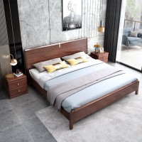 阿姆雷特現代輕奢胡桃木床A828