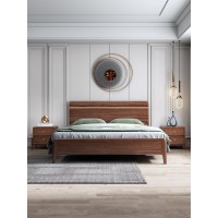 阿姆雷特現代輕奢胡桃木床A823