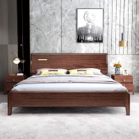 阿姆雷特現代輕奢胡桃木床A804