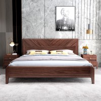 阿姆雷特現代輕奢胡桃木床A803