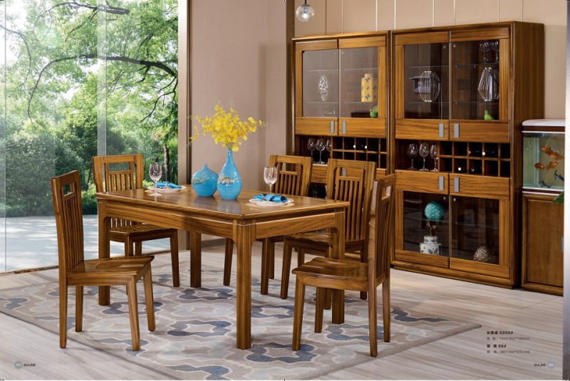 緬甸金絲柚木系列長條桌5006#、餐椅06#