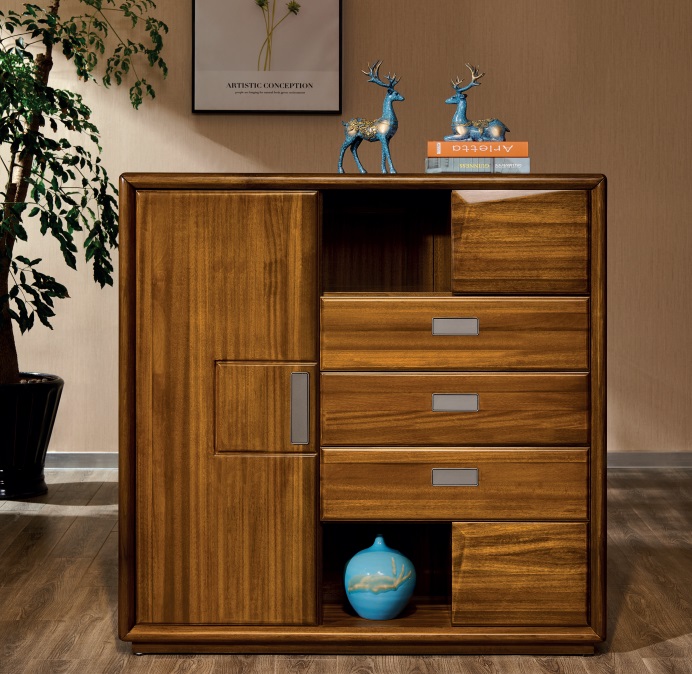 緬甸金絲柚木系列鞋柜02#