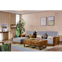 佐霖家具緬甸金絲柚木系列轉(zhuǎn)角沙發(fā)8019#、長茶幾206#