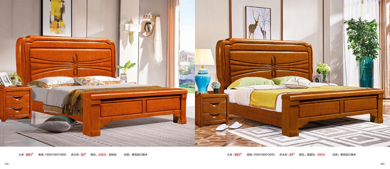 江西南康實木床、橡木床產品1