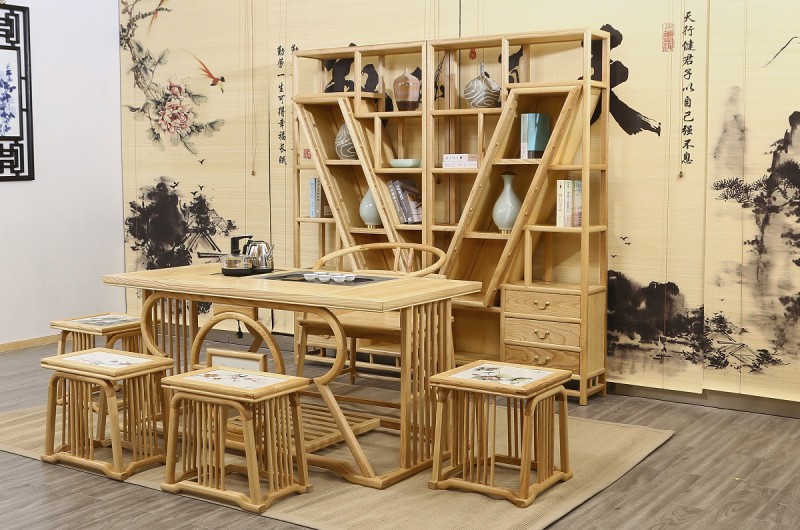 菲百年新中式禪意北美白蠟?zāi)炯揖?5