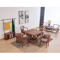 菲百年新中式禪意北美黑胡桃木家具05