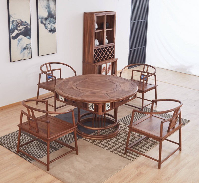 新中式禪意北美黑胡桃木家具04
