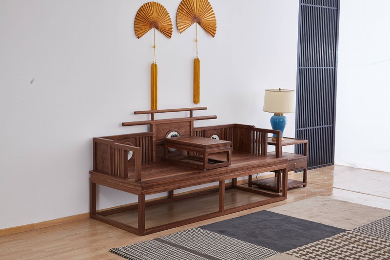 新中式禪意北美黑胡桃木CM806#沙發(fā)