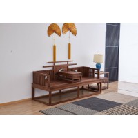 菲百年新中式禪意北美黑胡桃木CM806#沙發