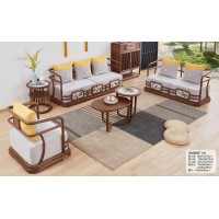 菲百年新中式禪意北美黑胡桃木CM805#沙發