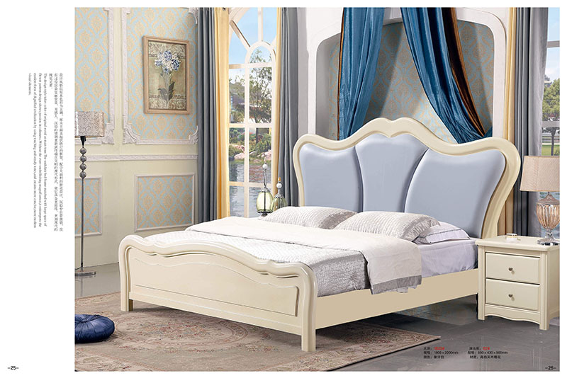 法式風格白色實木床13