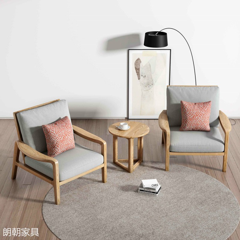 朗朝現代極簡白蠟木家具9