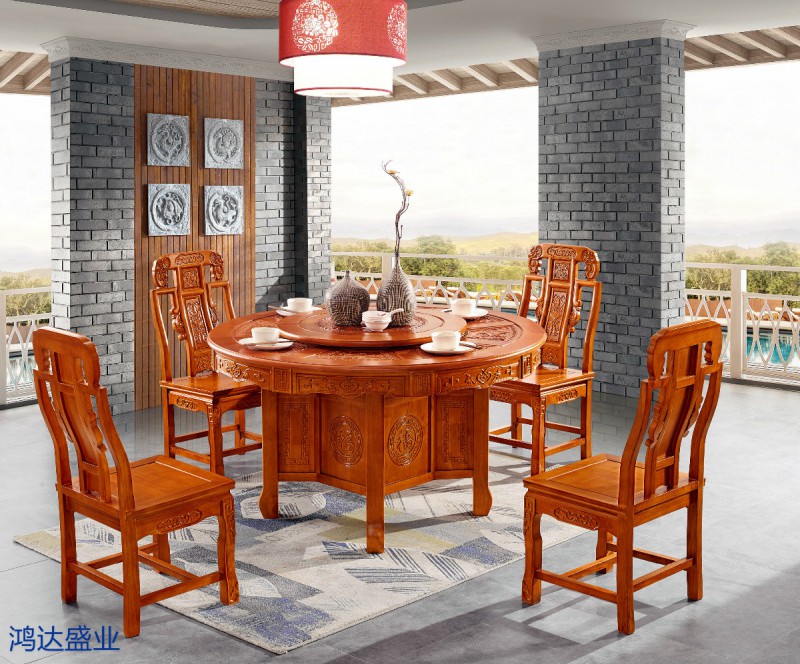 江西南康實(shí)木餐桌椅廠家4