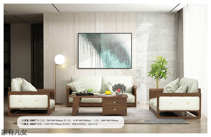 江西南康現(xiàn)代輕奢胡桃木家具5