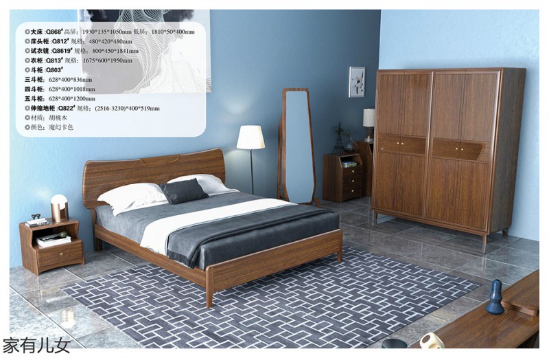 江西南康現(xiàn)代輕奢胡桃木家具11