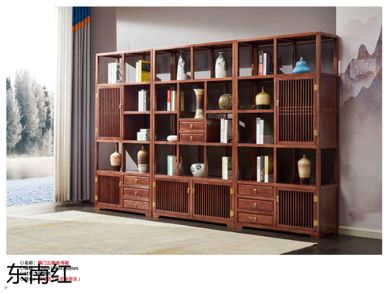 江西南康古典實木書架1