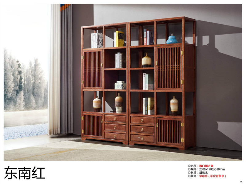 江西南康古典實木書架2