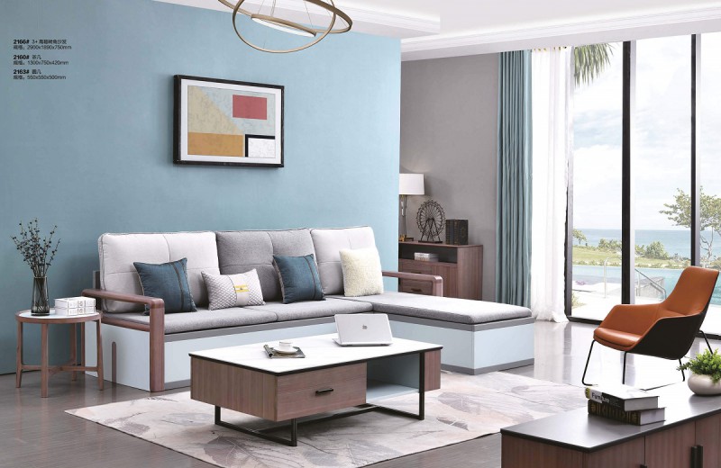 2166# 3+高箱轉角沙發