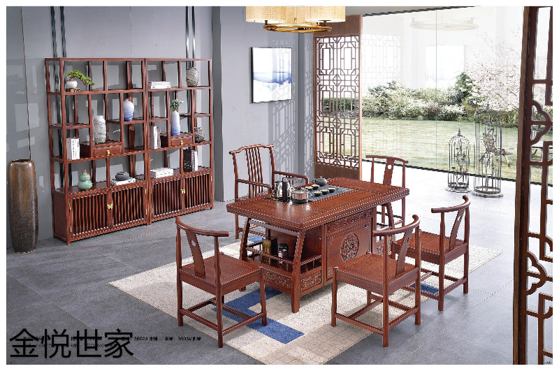 金悅世家現(xiàn)代新中式印尼金花梨木家具27