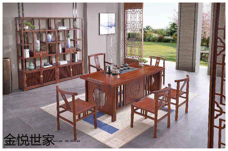 金悅世家現(xiàn)代新中式印尼金花梨木家具29