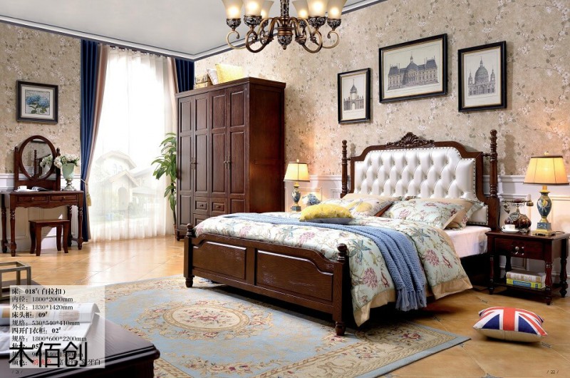 木佰創胡桃色美式壓紋家具5